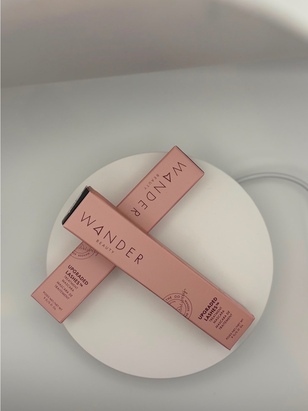 Wander Beauty Upgraded Lashes Mascara - Blush Pink Packaging. Jet black.